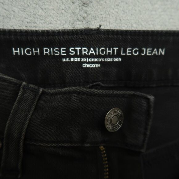 Chico's Jeans Women's Size 00R US-2R Dark Gray High-Rise Straight 28.5" Inseam - Picture 9 of 16